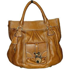 Buti Cognac Pebbled Leather Tote